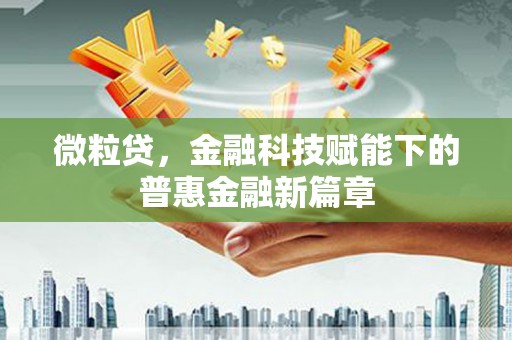 五华微粒贷，金融科技赋能下的普惠金融新篇章
