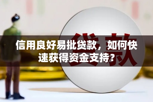 五华信用良好易批贷款，如何快速获得资金支持？