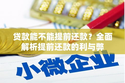 五华贷款能不能提前还款？全面解析提前还款的利与弊