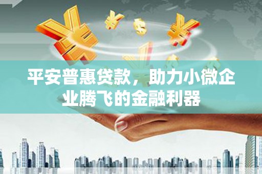 五华平安普惠贷款，助力小微企业腾飞的金融利器