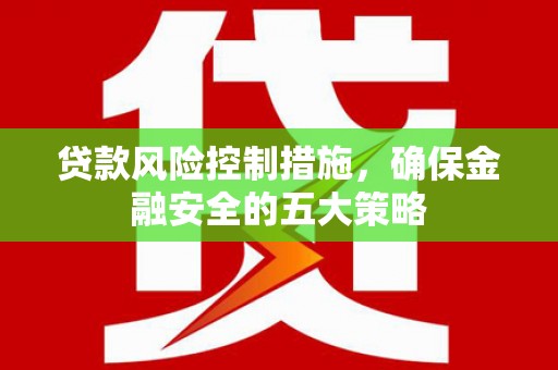 五华贷款风险控制措施，确保金融安全的五大策略