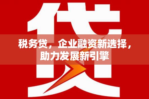 五华税务贷，企业融资新选择，助力发展新引擎
