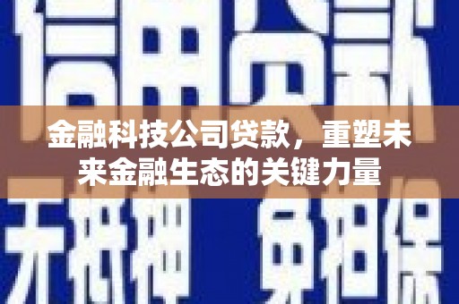 五华金融科技公司贷款，重塑未来金融生态的关键力量