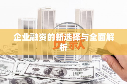 五华企业融资的新选择与全面解析